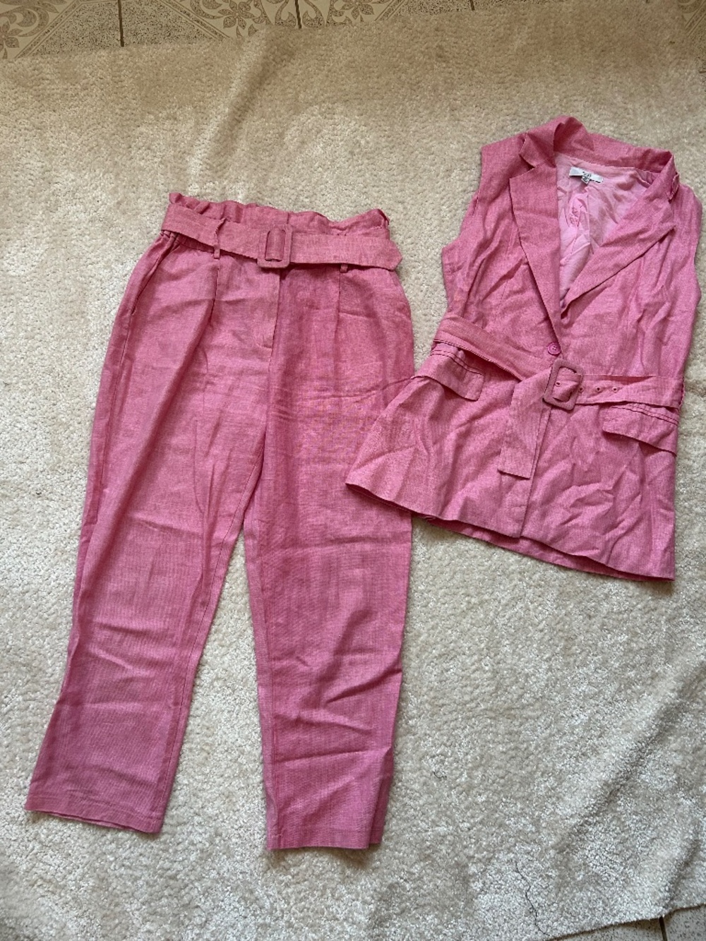 pink linen set Size M